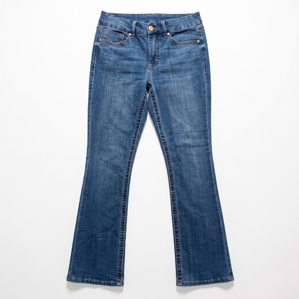 Seven7 Womens 8 Medium Wash Tummyless High Rise Bootcut Jeans Casual Boho